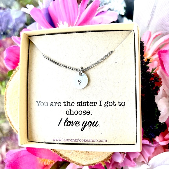Friend Gift - Sister Gift -Card/Disc Necklace Box -  Hand Stamped Necklace - Picture 2 of 3